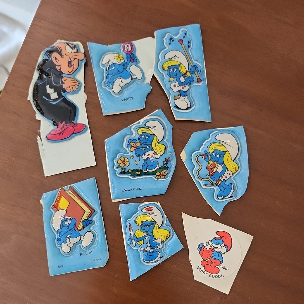 Vintage Smurfs Stickers Bundle